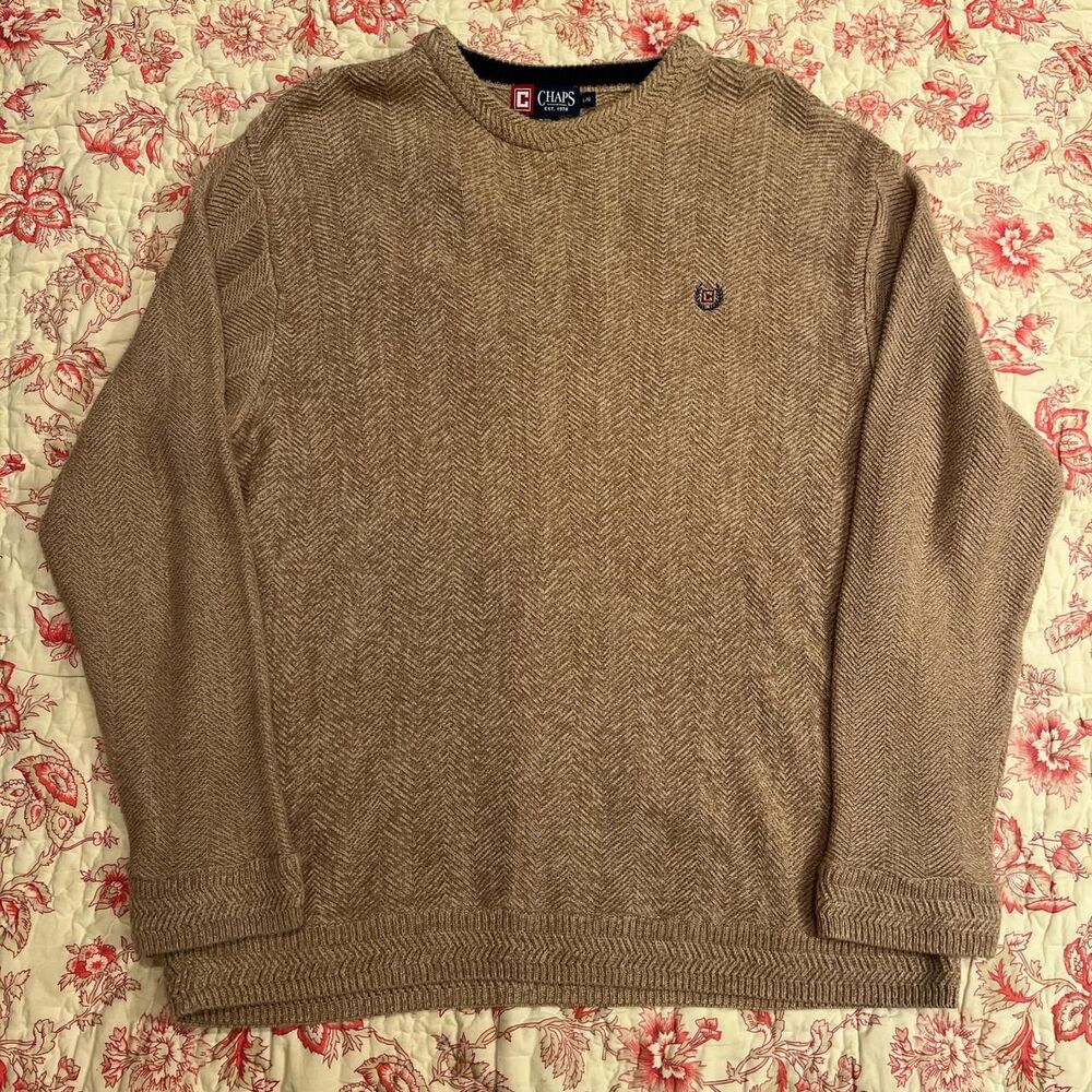 Vintage Ralph Lauren Chaps  Lofty Fit Grandpa style Gold Kurt Cobain Sweater